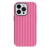 Dark & Light Pink Striped Phone Case – Soft Candy Aesthetic